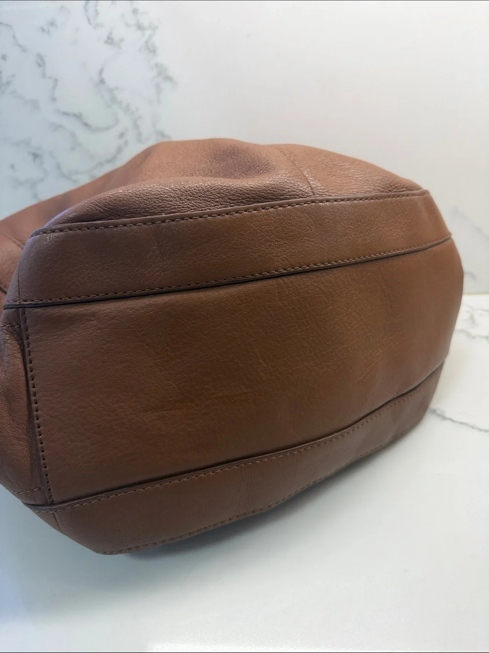 J Crew Classic Brown Leather Tote Handbag